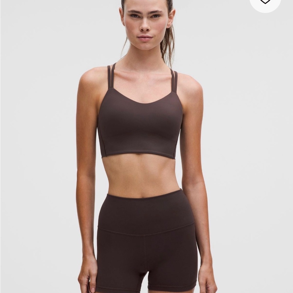 Espresso lululemon Like a cloud longline bra size 6